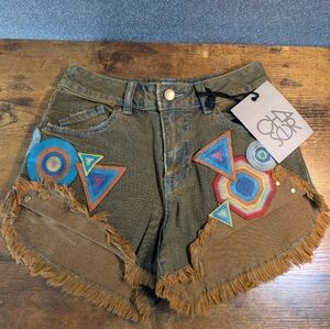 Chaser High Rise Raw Hem Distressed Shorts Size 24
